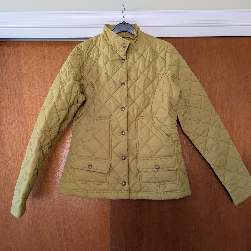 C.C.Filson Women's Quilted Puffer Pale Green Snap Chore Barn Jacket Coat